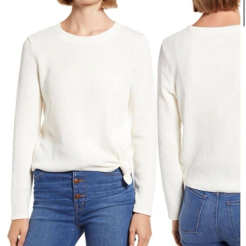 Madewell Texture & Thread Ribbed Knot Front Top - Picture 1 of 6